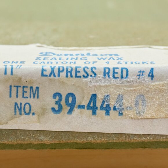 Dennison Sealing Wax Express Red 11″ Sticks / 4‑Piece Set / Rare Vintage - Picture 5 of 8